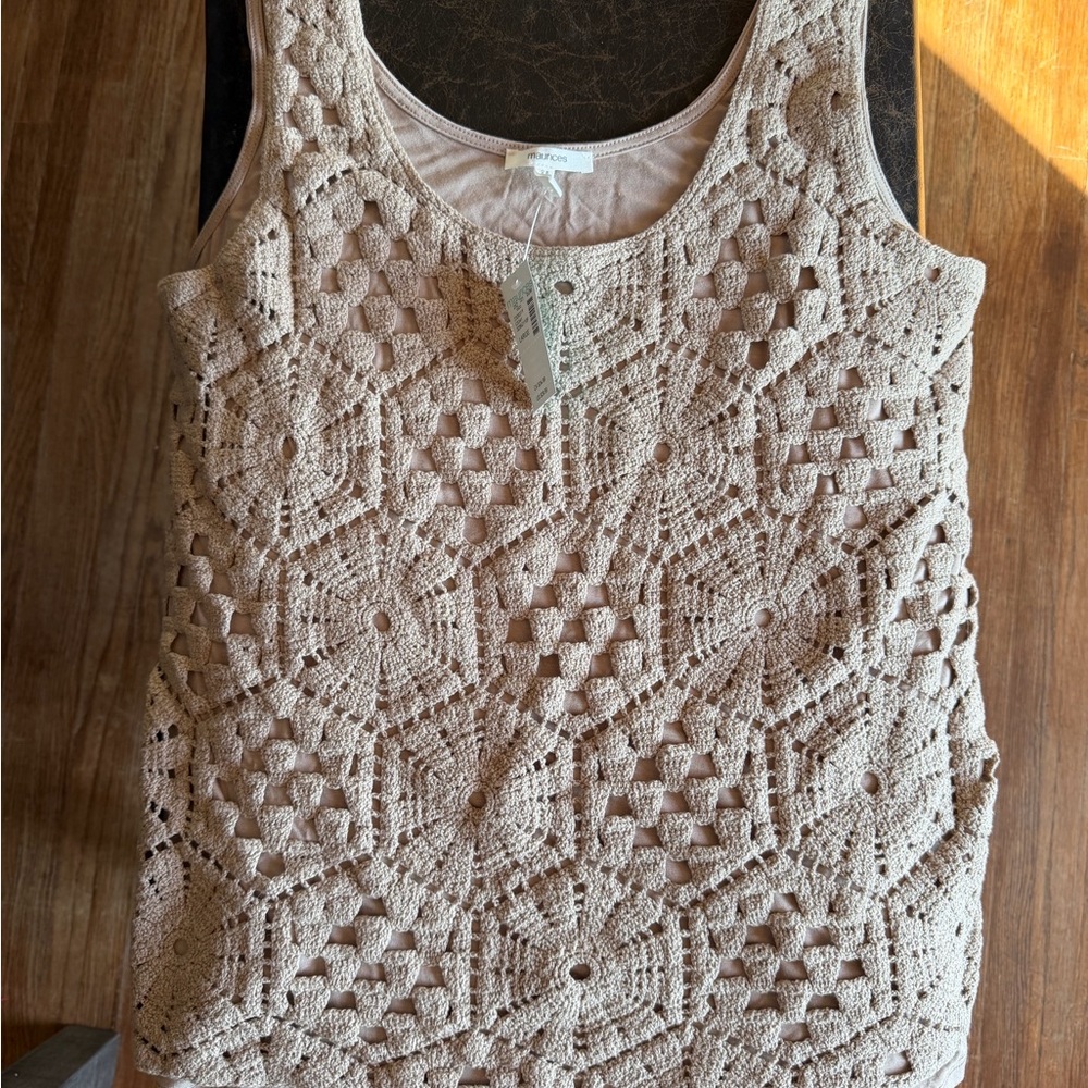 Maurices Crochet Lace Tank Top in Cream